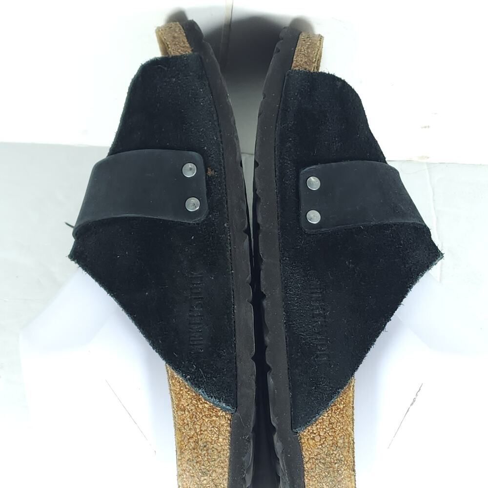 Birkenstock Women's Kyoto US7 EU38 Black Suede Nubuck Slip-On Slide sandals - Picture 16 of 16